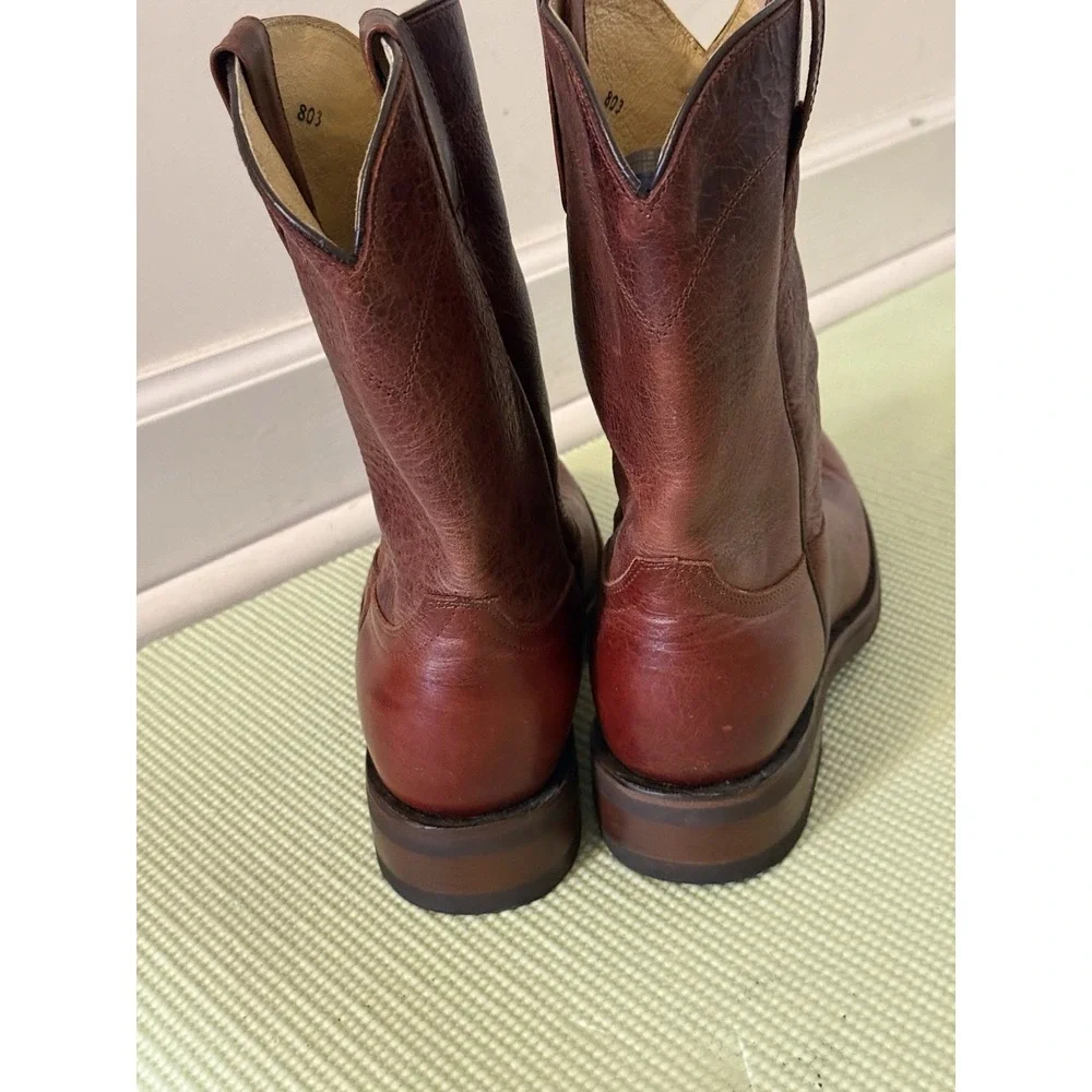 Men's EL General Brown Leather Cowboy Boots Size 8.5 USA Mexico Western